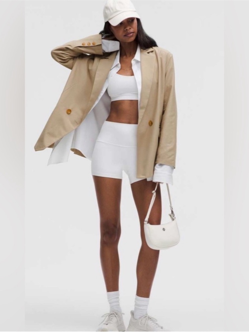 Lululemon LuluLinen Oversized Blazer Size Medium Sheer Oak